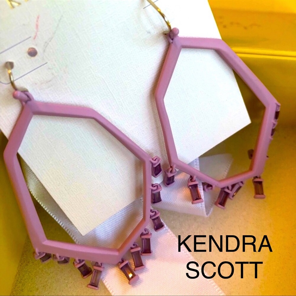 NWT Kendra Scott RARE & Retired Thomas Earrings Lilac Perfectly FABULOUS! - Picture 10 of 10